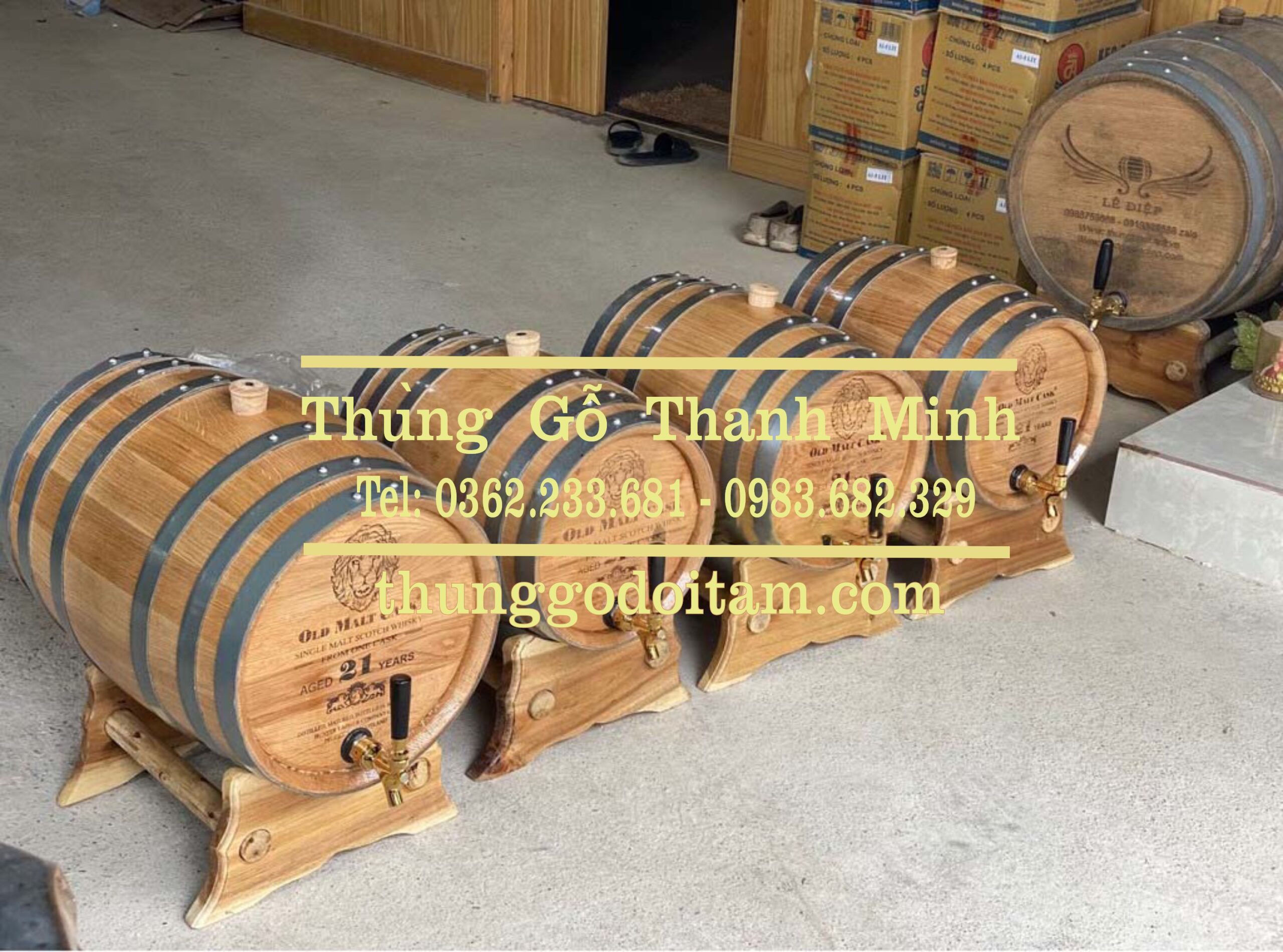 Bình rượu gỗ sồi - Chuẩn chất lượng tốt - Sản xuất trực tiếp - Thanh Minh