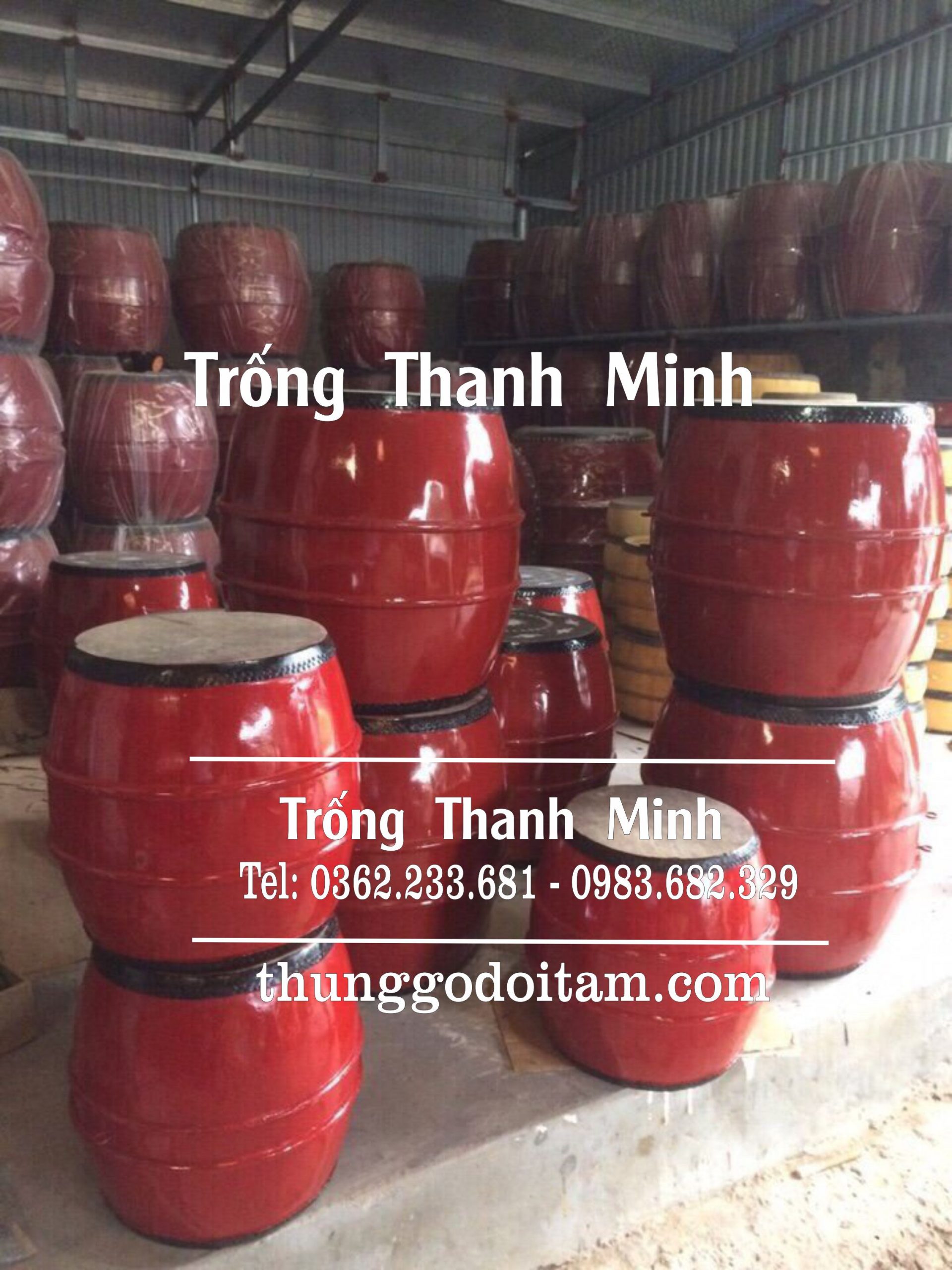 Xưởng sản xuất trống trường học Thanh Minh có đủ tất cả sản phẩm và kích thước có sẵn phục vụ khách hàng.